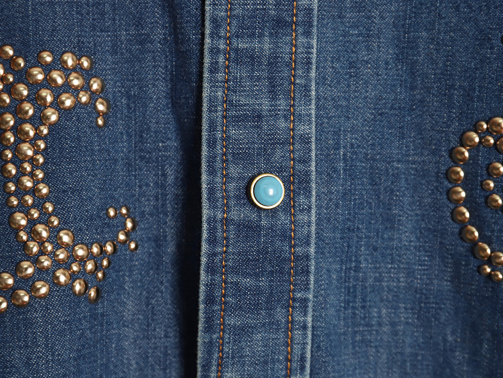 Louis Vuitton Rivet Lettering Denim Shirt Jacket