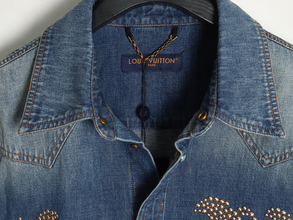 Louis Vuitton Rivet Lettering Denim Shirt Jacket