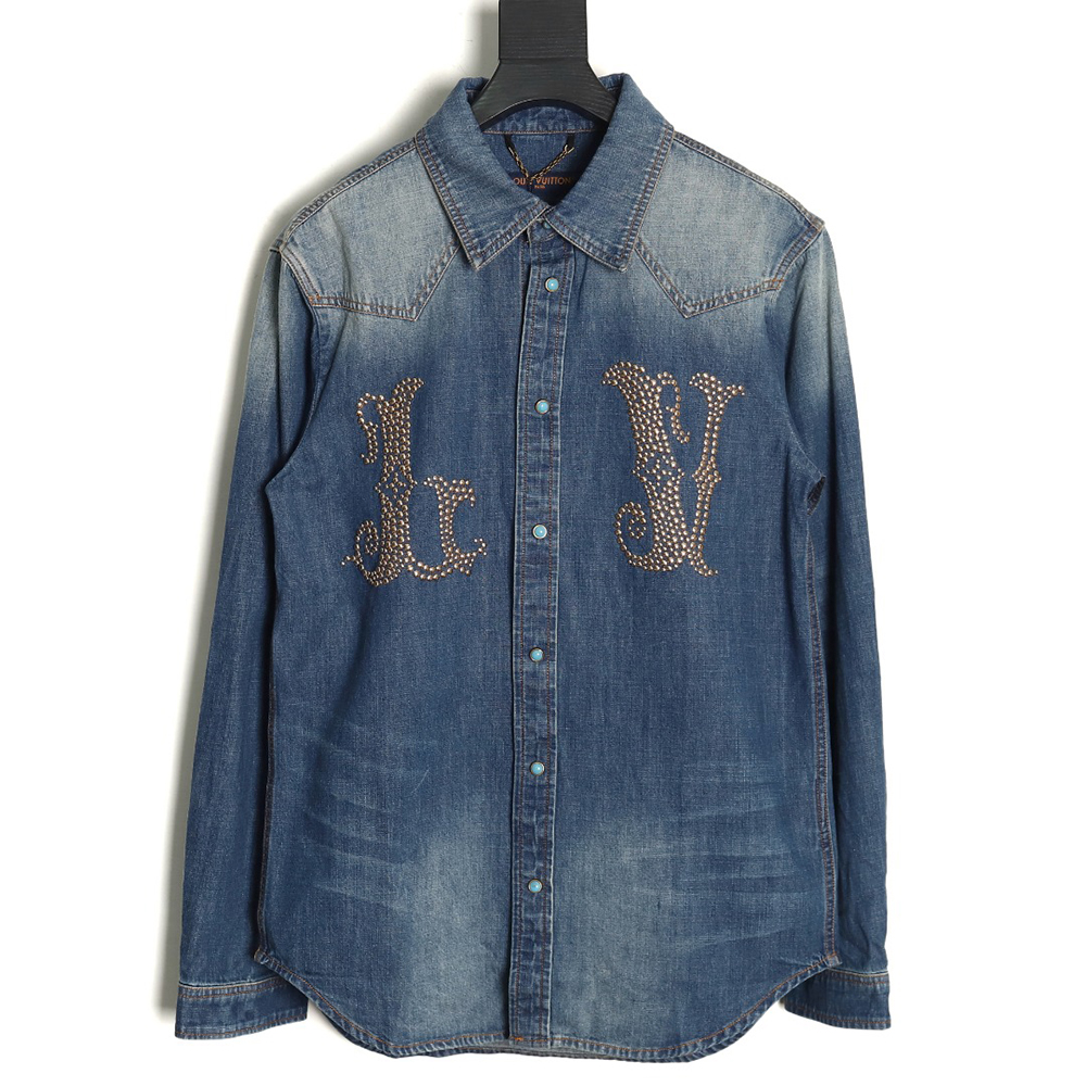 Louis Vuitton Rivet Lettering Denim Shirt Jacket