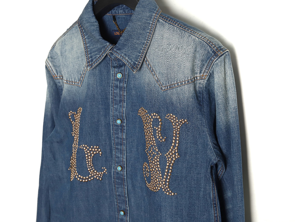 Louis Vuitton Rivet Lettering Denim Shirt Jacket