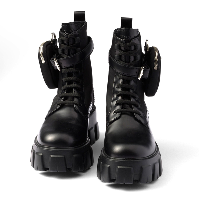 Prada Monolith Pouch Ankle Boots