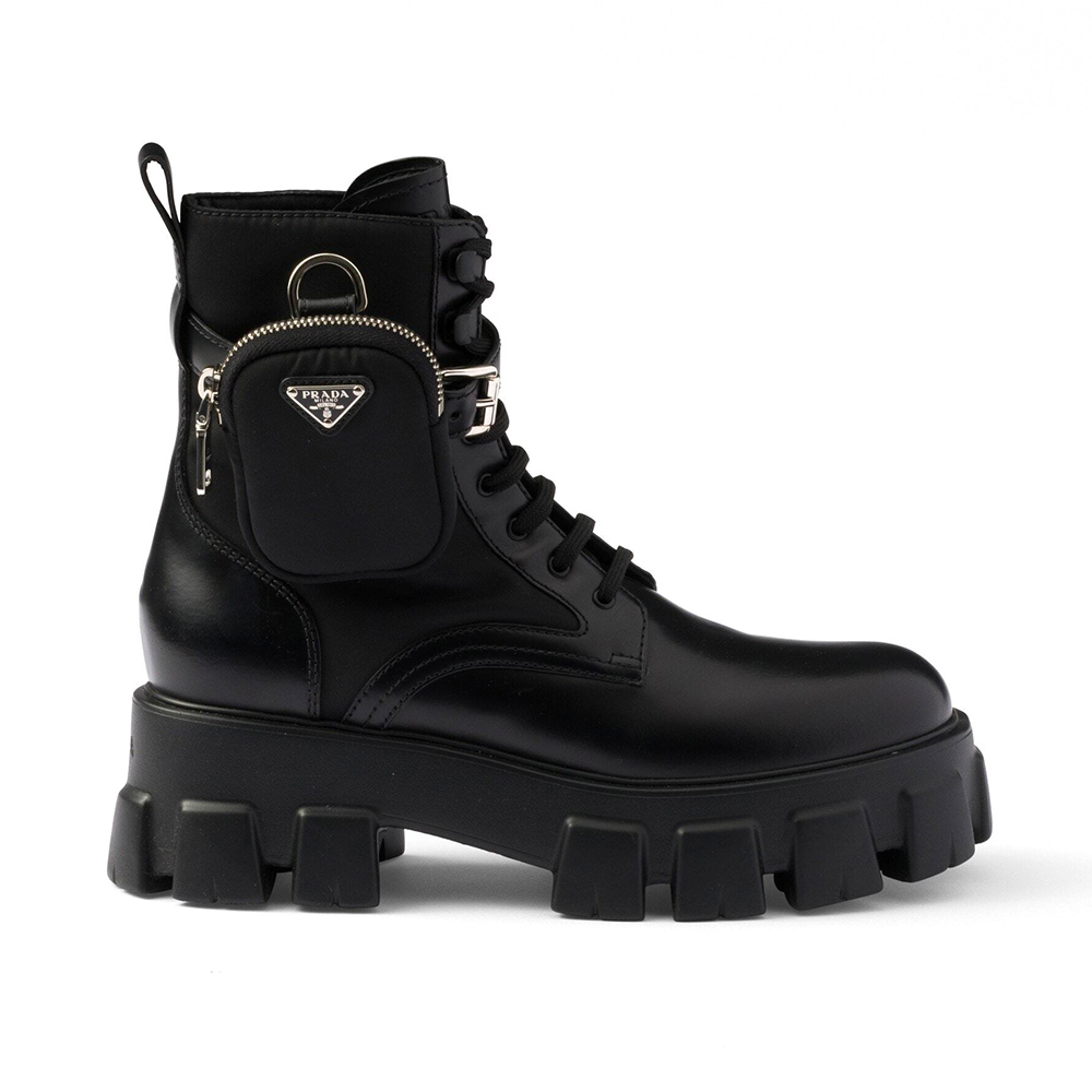 Prada Monolith Pouch Ankle Boots