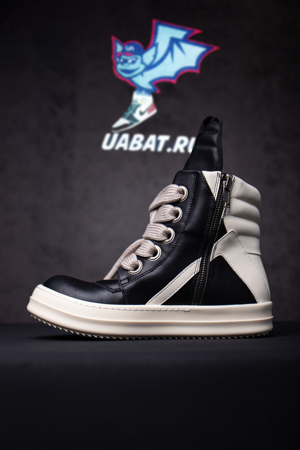 Rick Owens Strobe Geobasket Megalace High 