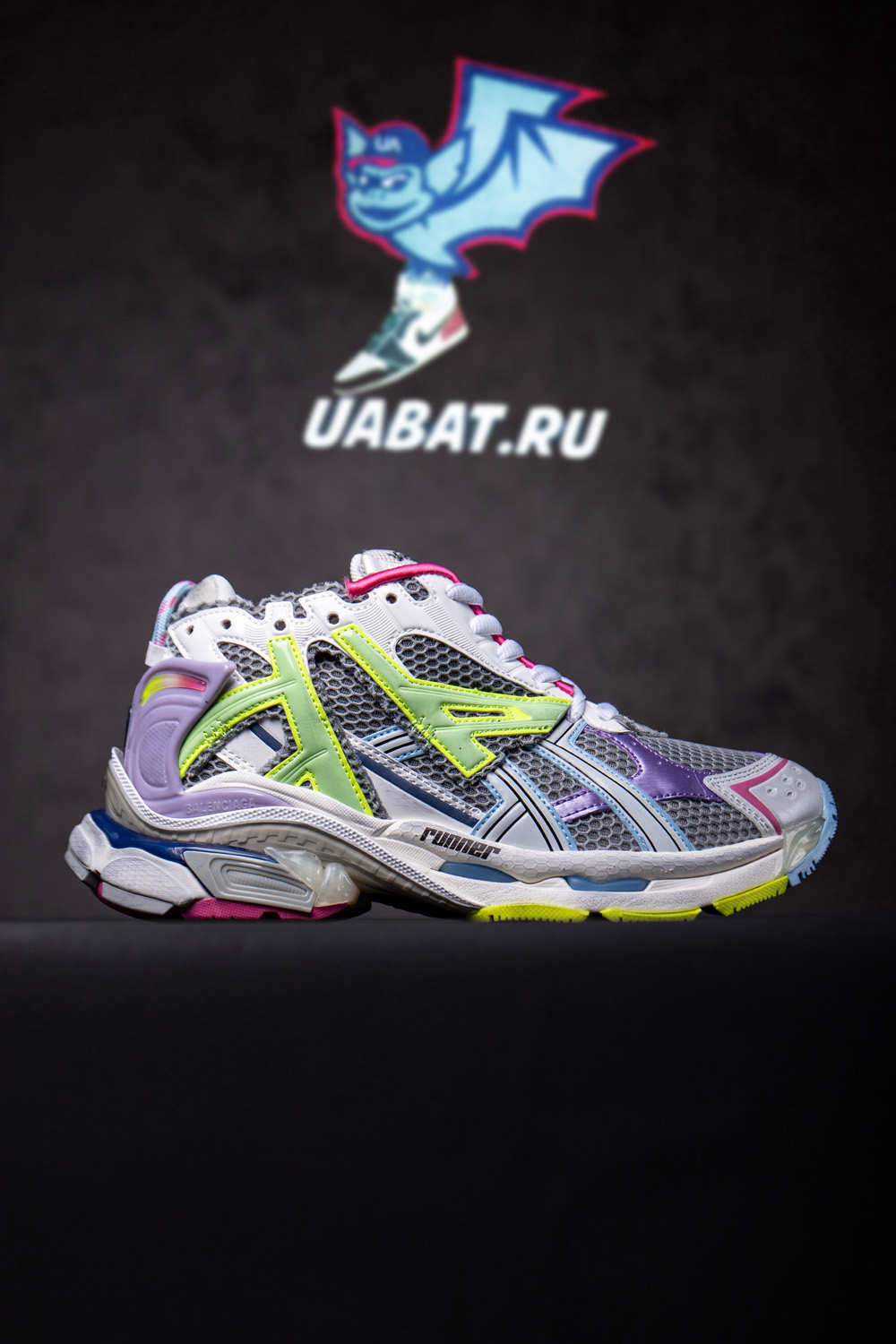 Balenciaga Runner Leather Free Grey Light Purple Neon Yellow White