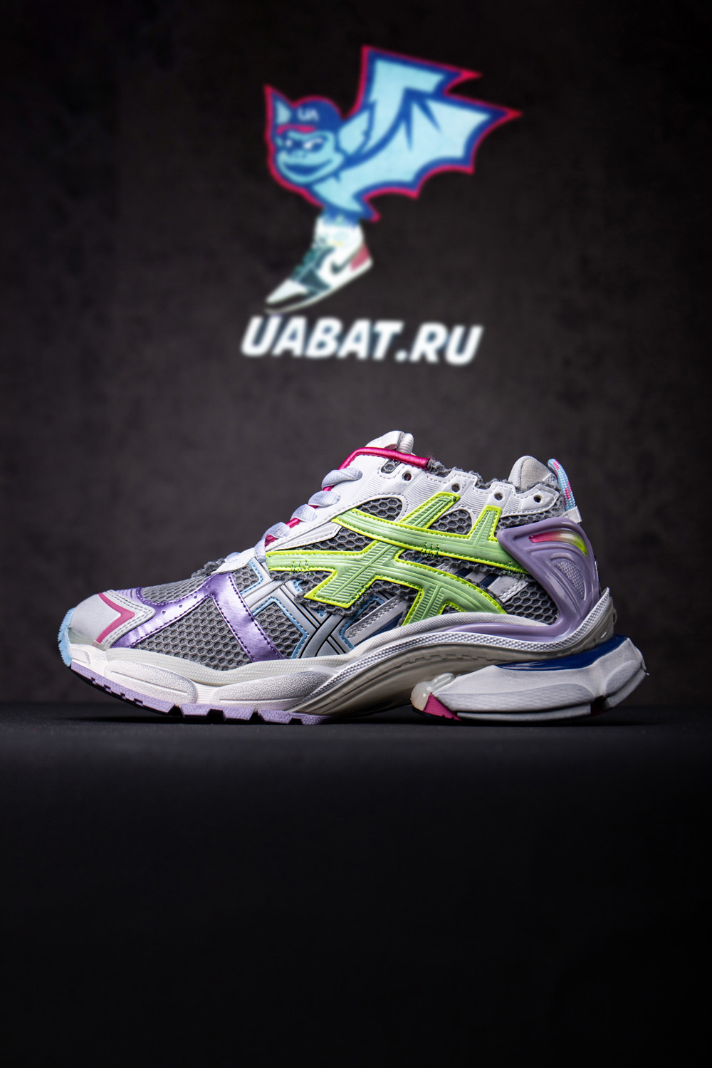 Balenciaga Runner Leather Free Grey Light Purple Neon Yellow White