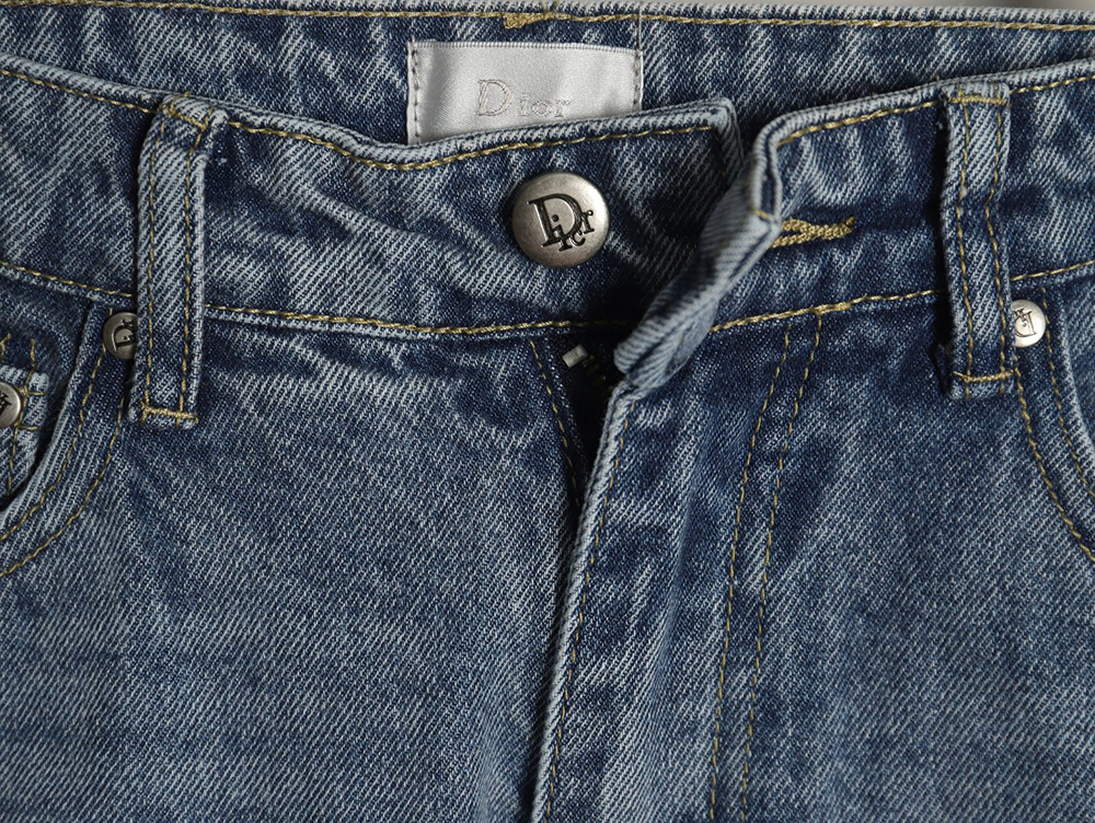 Dior embroidered letters floral jeans
