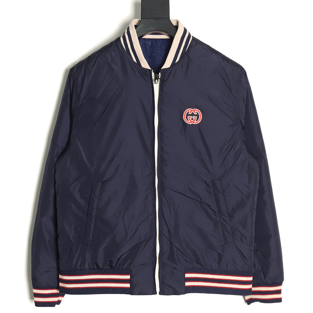 Gucci all-over double G jacquard reversible quilted jacket