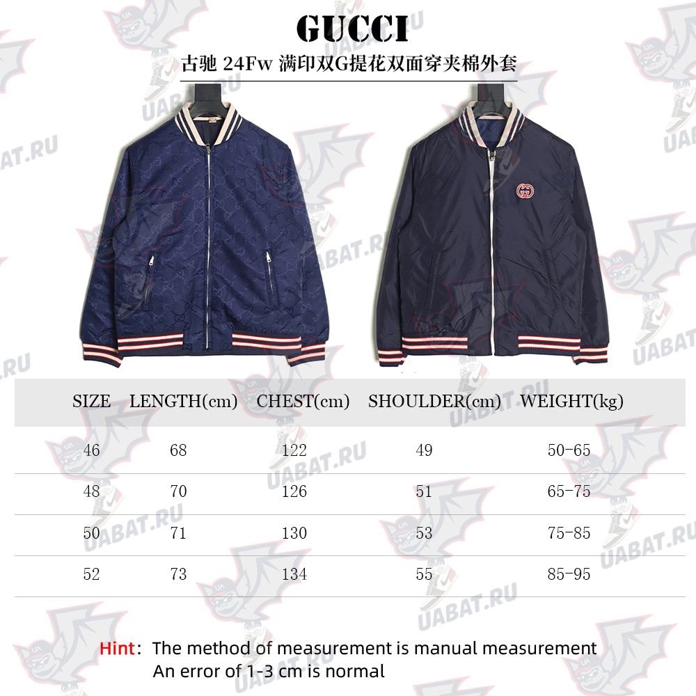 Gucci all-over double G jacquard reversible quilted jacket