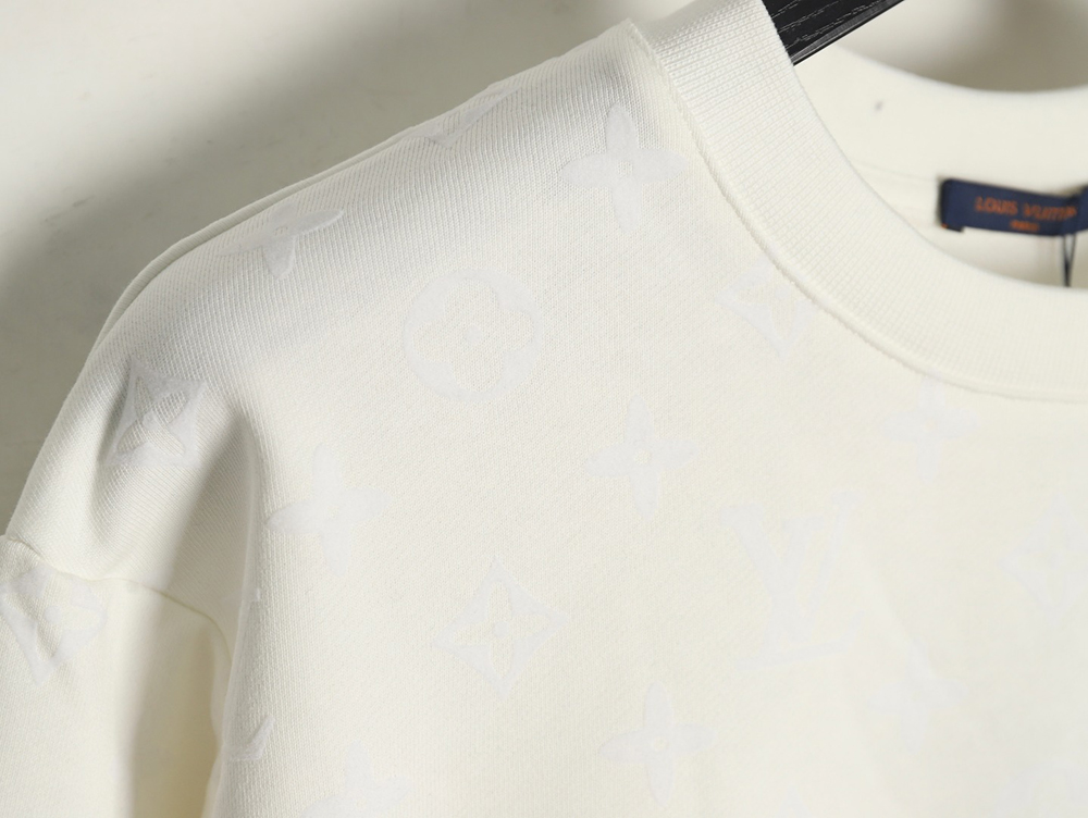 Louis Vuitton all over print monogram flocked round neck sweatshirt
