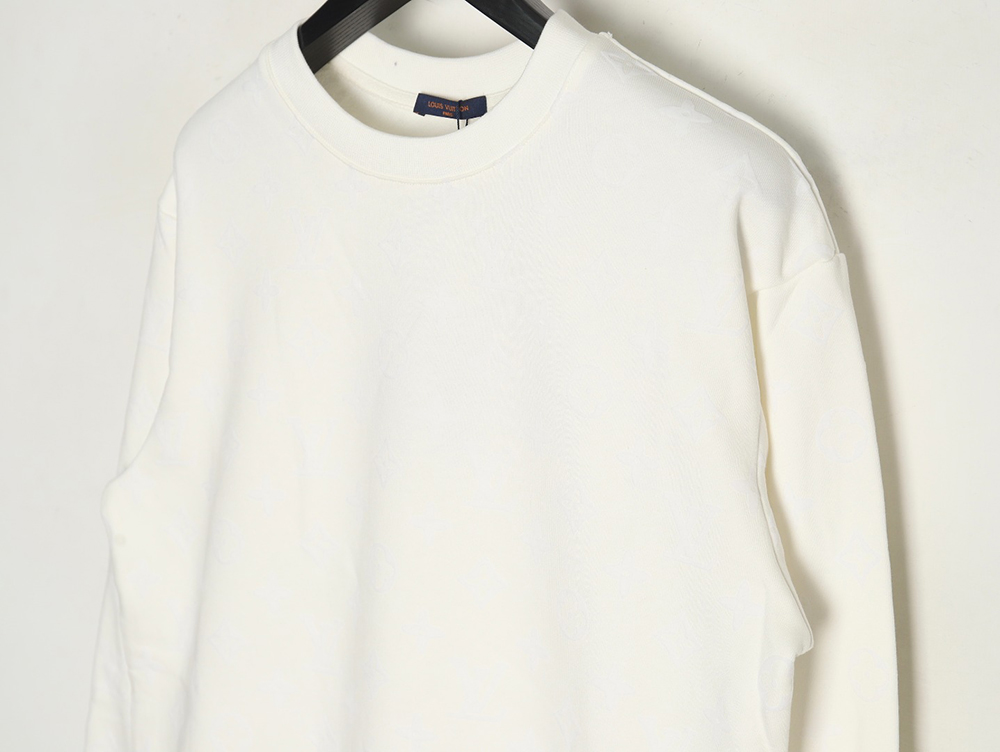 Louis Vuitton all over print monogram flocked round neck sweatshirt