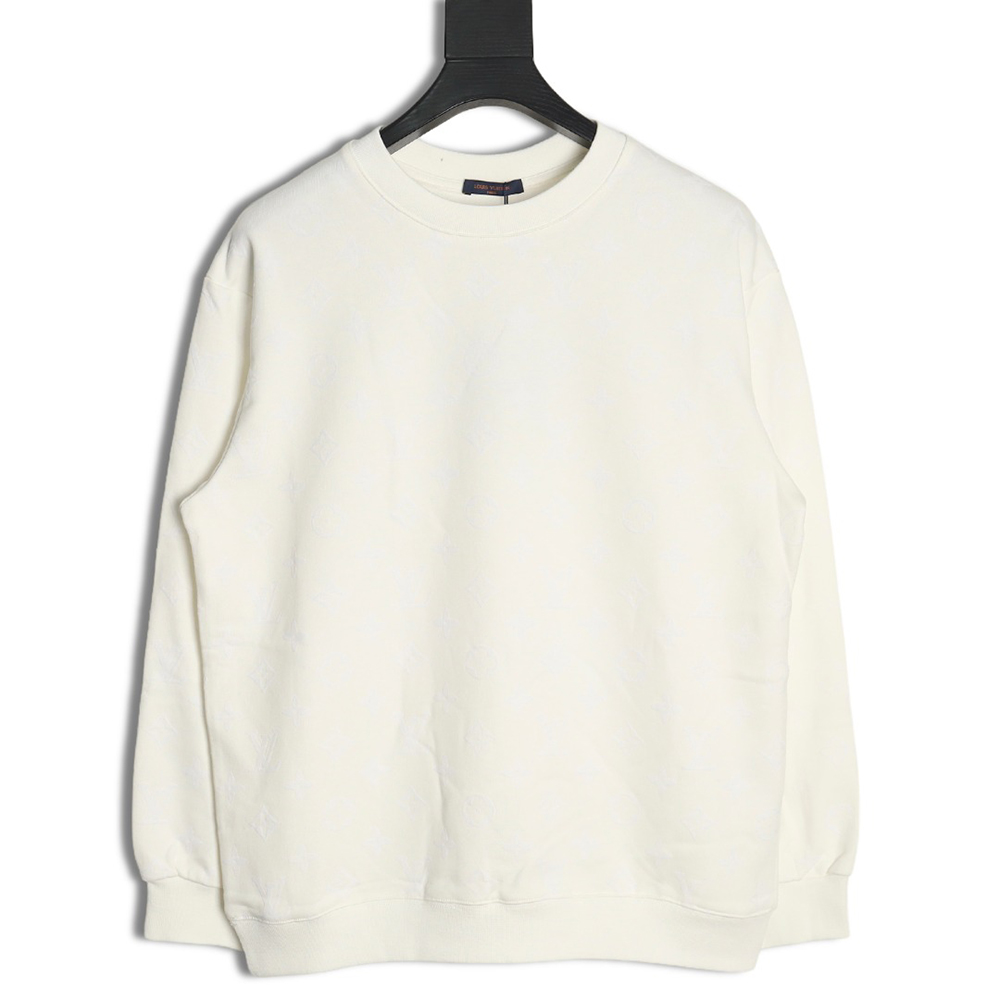 Louis Vuitton all over print monogram flocked round neck sweatshirt