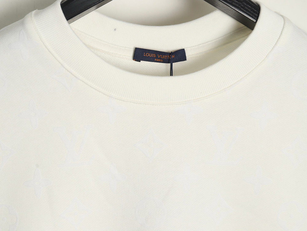 Louis Vuitton all over print monogram flocked round neck sweatshirt