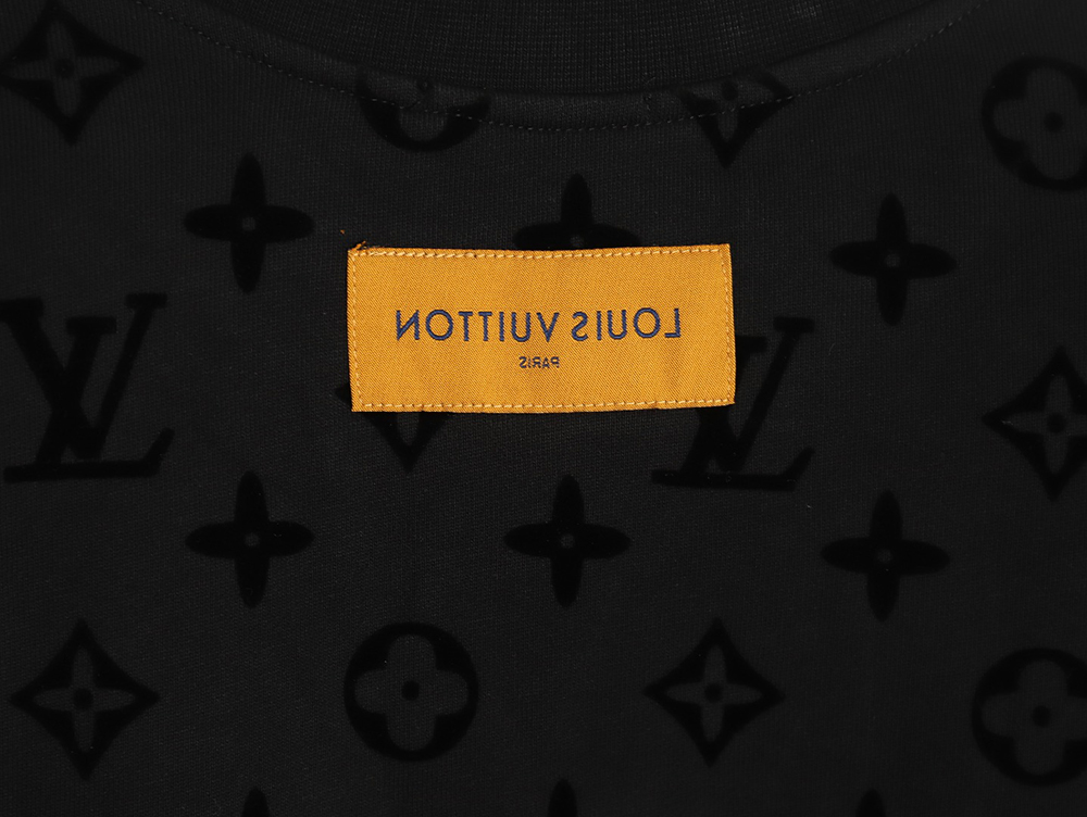 Louis Vuitton all over print monogram flocked round neck sweatshirt TSK2