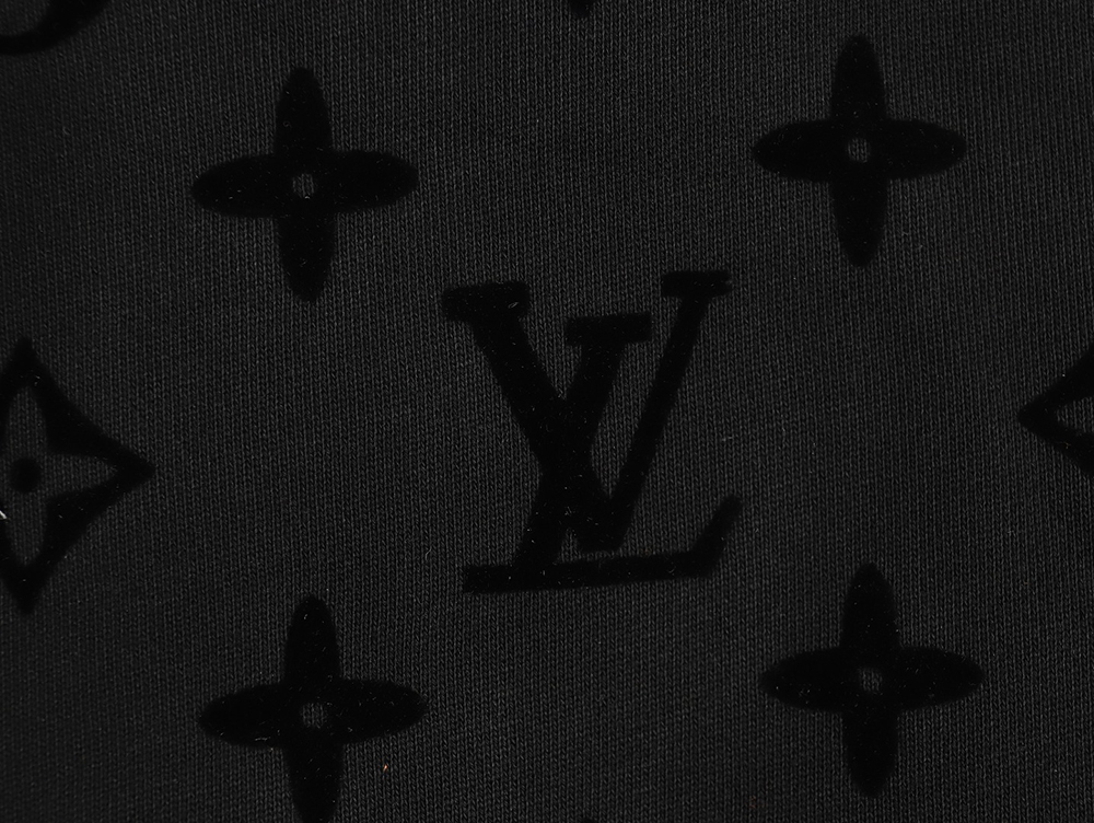 Louis Vuitton all over print monogram flocked round neck sweatshirt TSK2