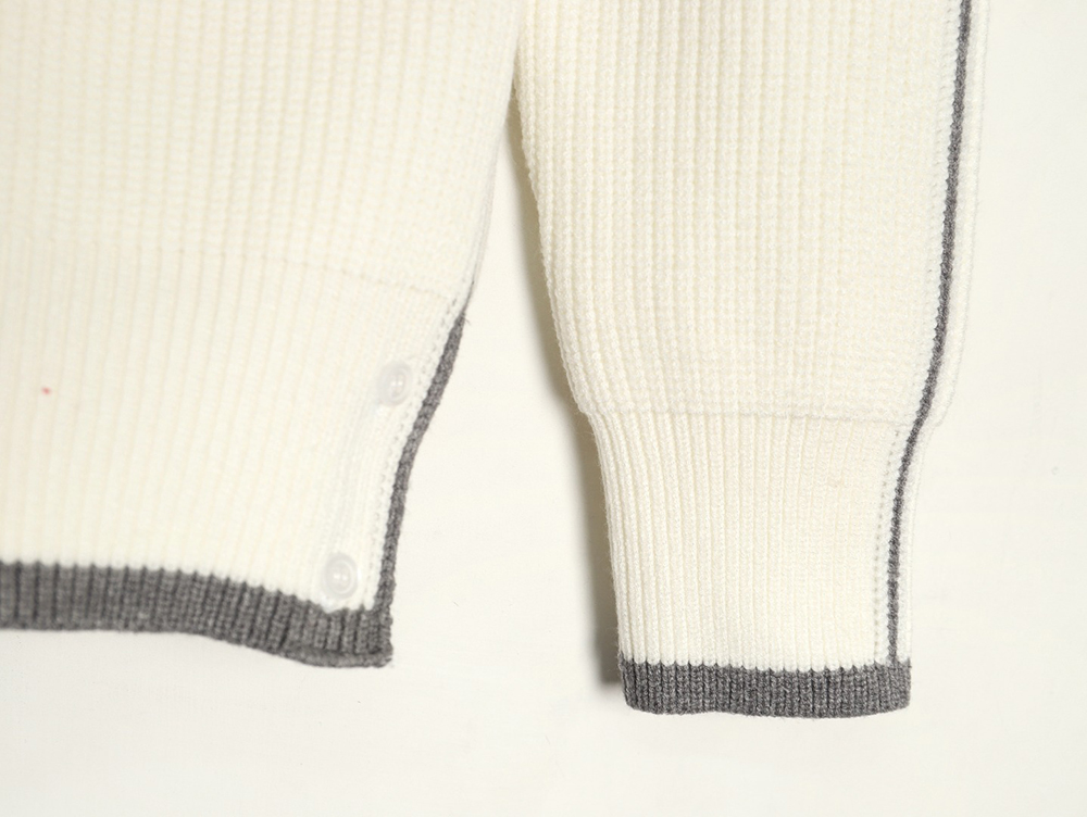 Thom Browne striped color block crew neck sweater