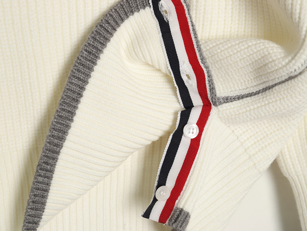 Thom Browne striped color block crew neck sweater