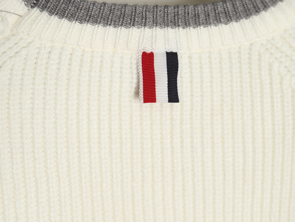 Thom Browne striped color block crew neck sweater