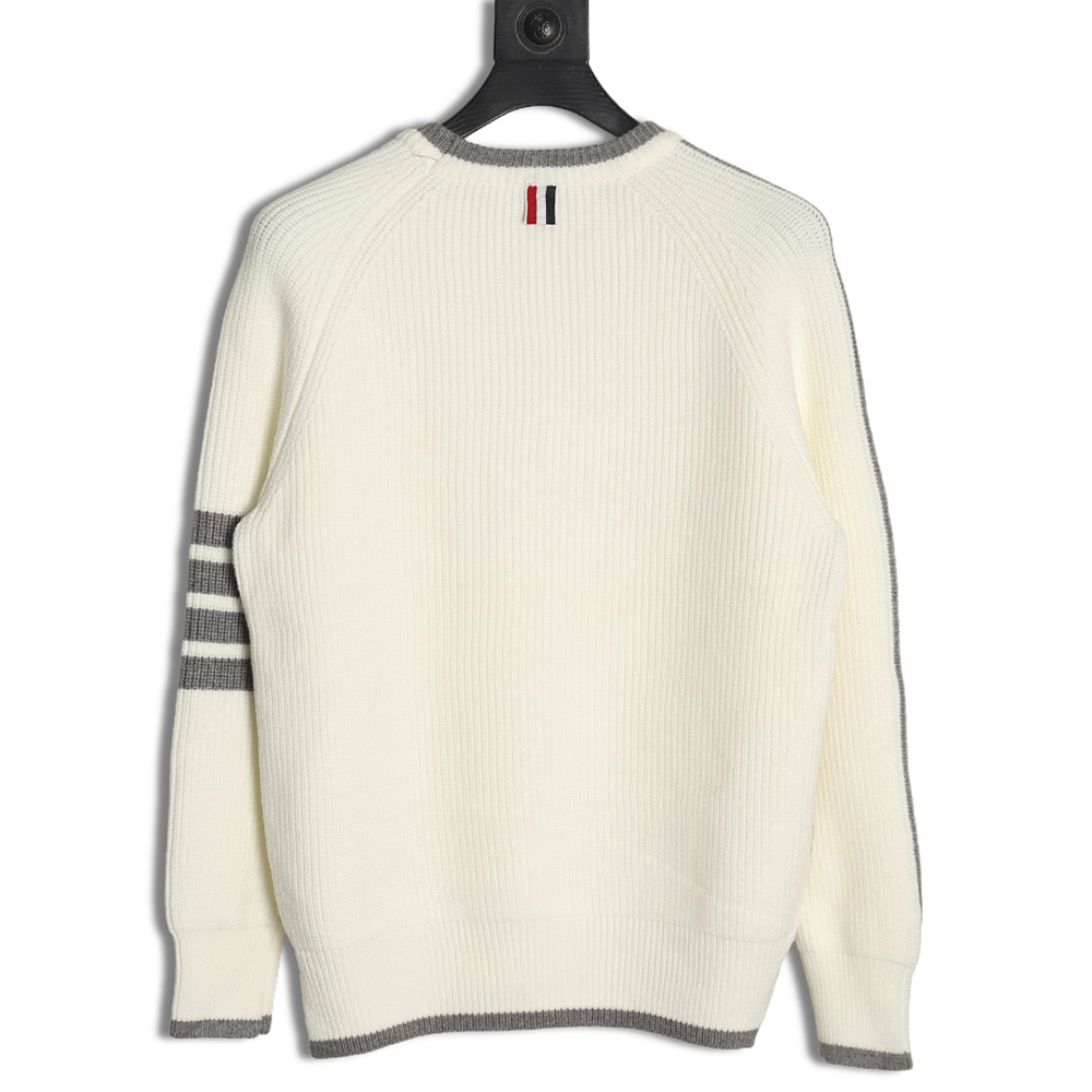 Thom Browne striped color block crew neck sweater