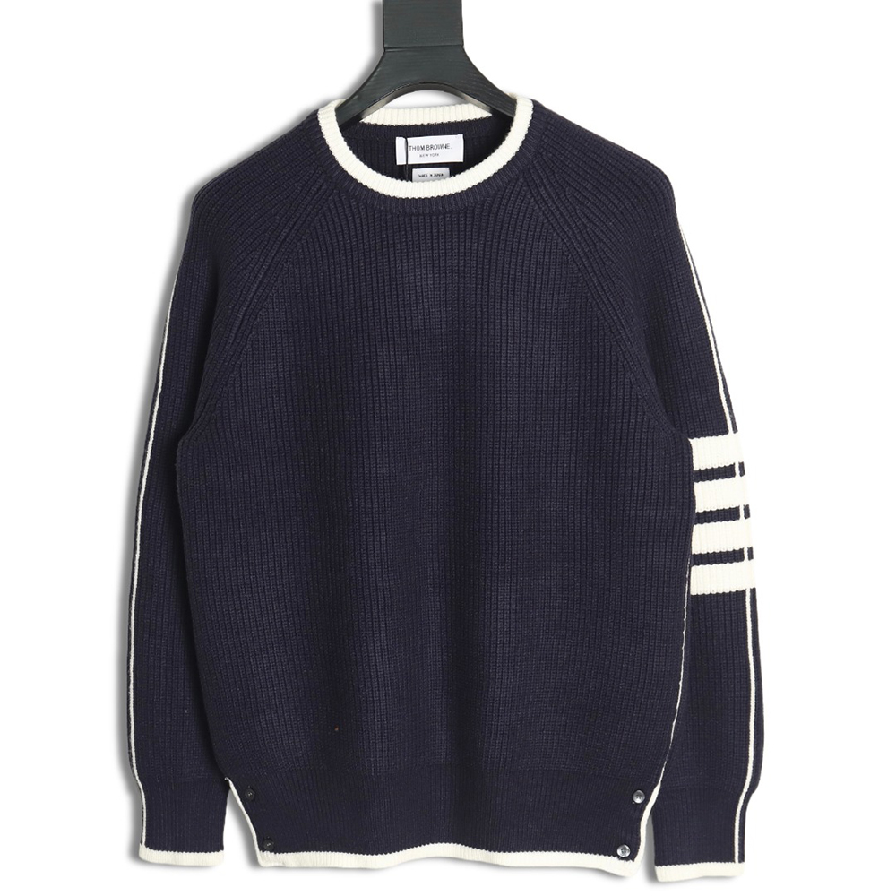 Thom Browne striped color block crew neck sweater TSK2