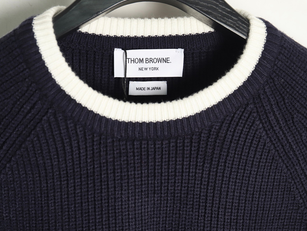 Thom Browne striped color block crew neck sweater TSK2