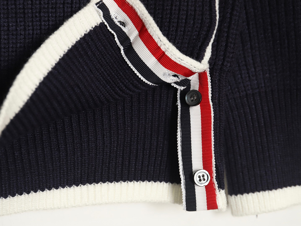 Thom Browne striped color block crew neck sweater TSK2