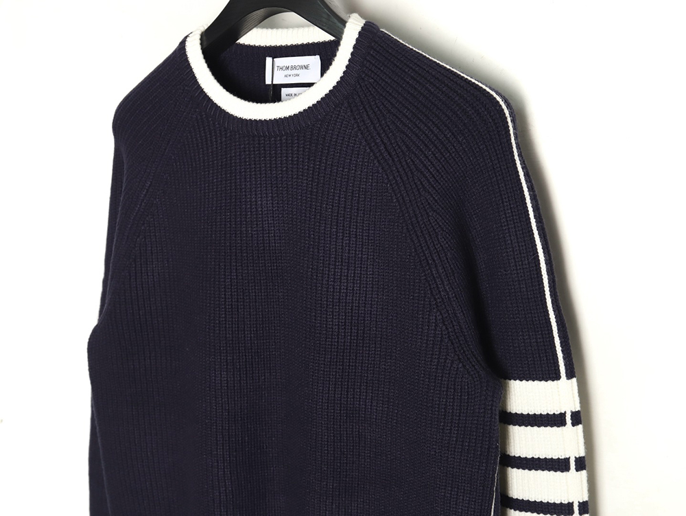 Thom Browne striped color block crew neck sweater TSK2