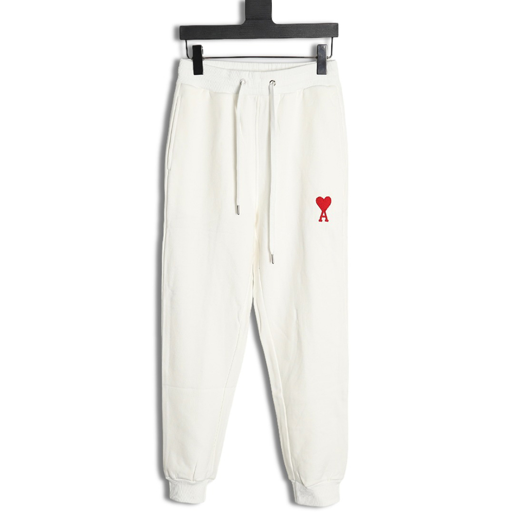 Ami classic heart embroidered trousers