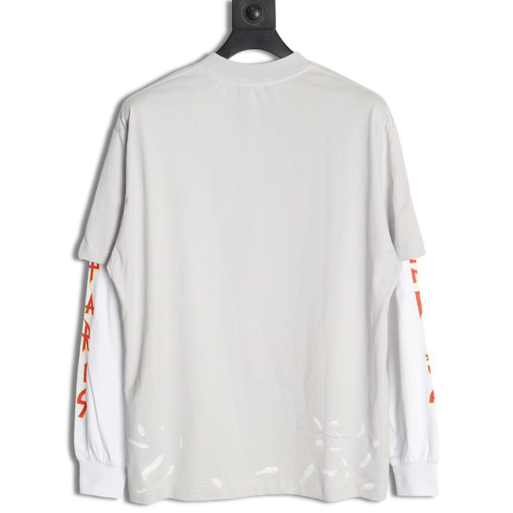 Balenciaga flame logo letter print fake two-piece long sleeve