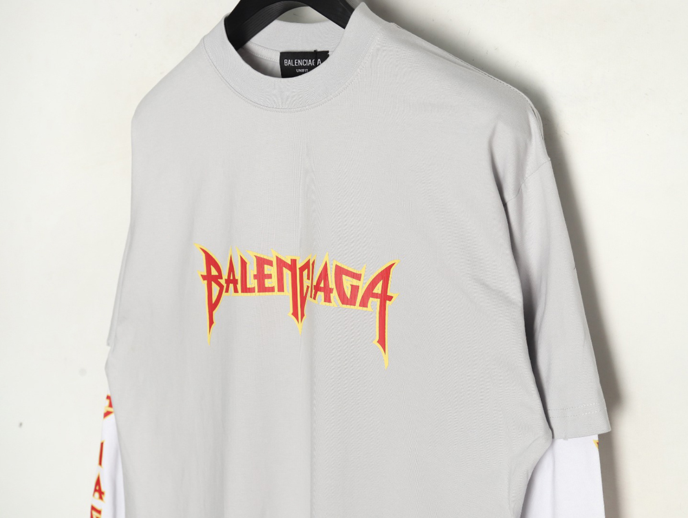 Balenciaga flame logo letter print fake two-piece long sleeve