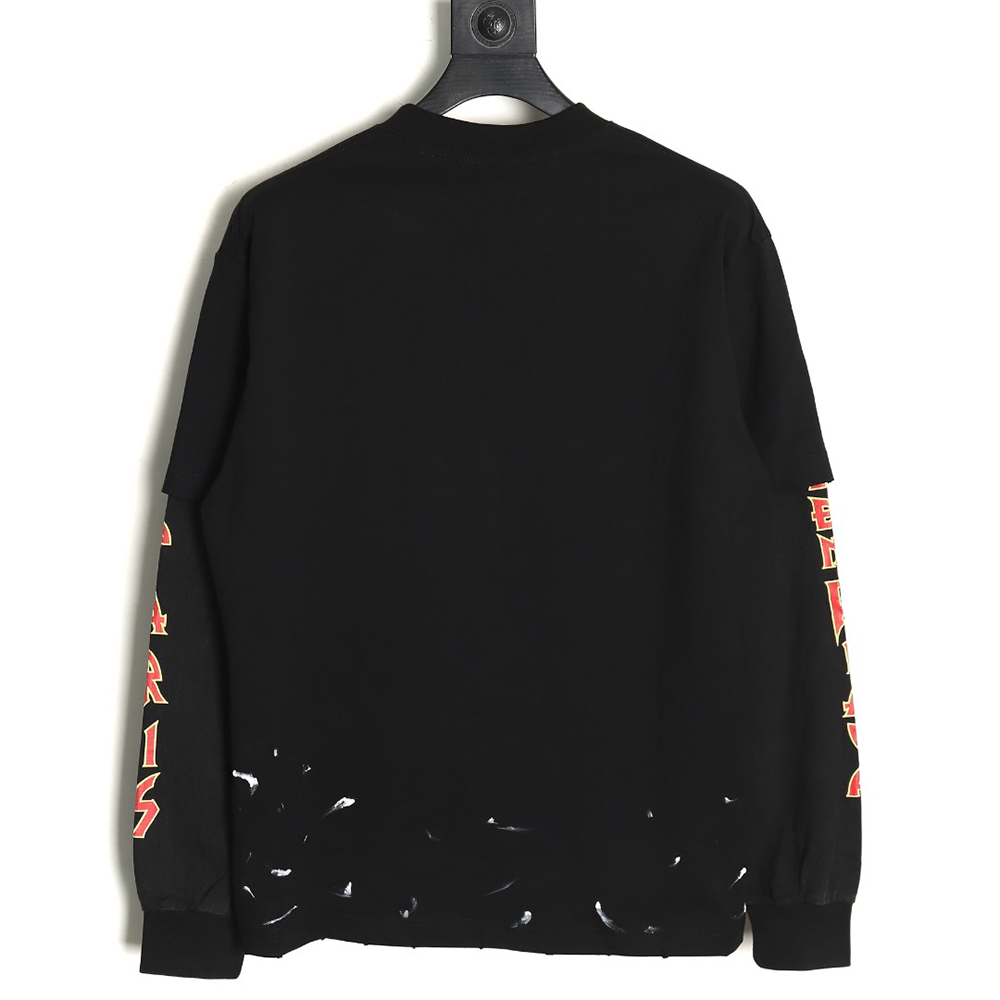 Balenciaga flame logo letter print fake two-piece long sleeve TSK1