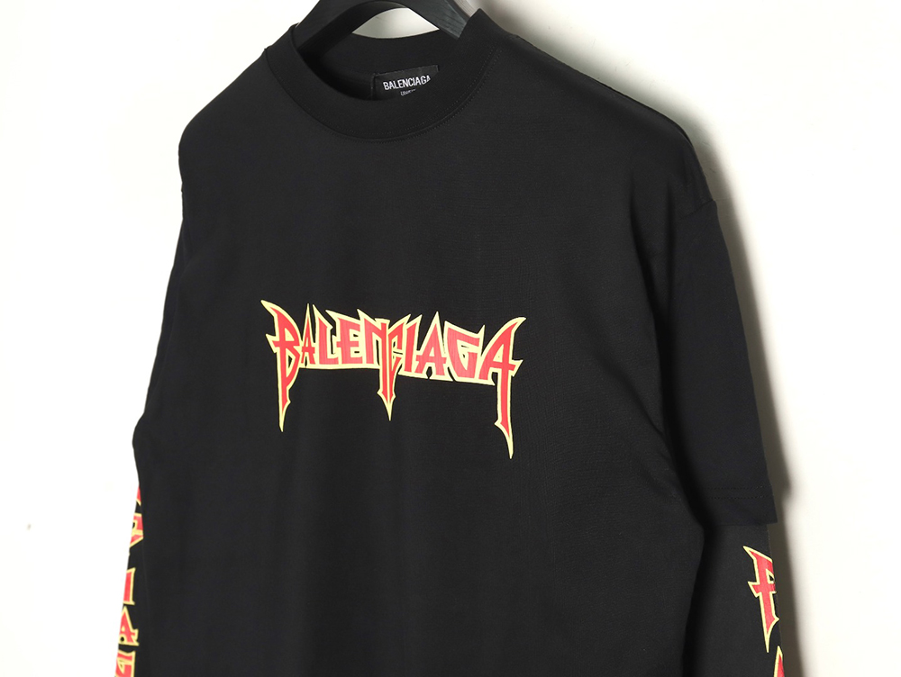 Balenciaga flame logo letter print fake two-piece long sleeve TSK1