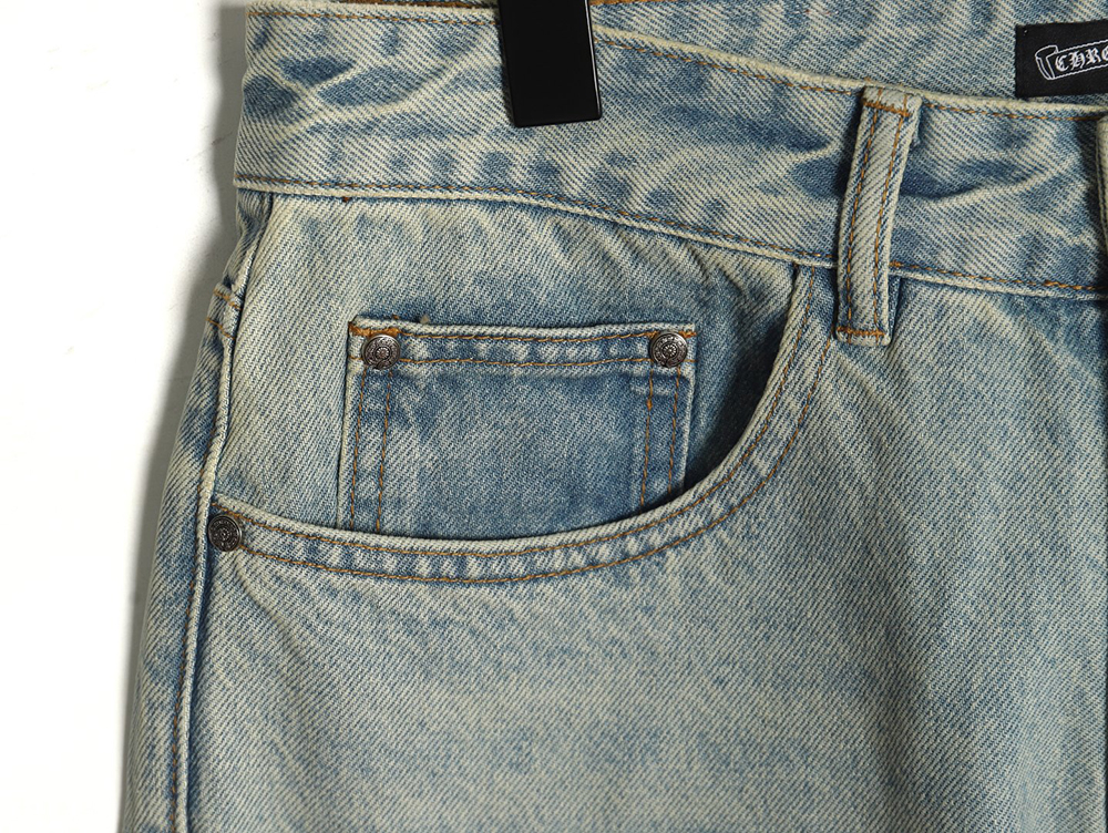Chrome Heart Classic White Cross Denim Pants