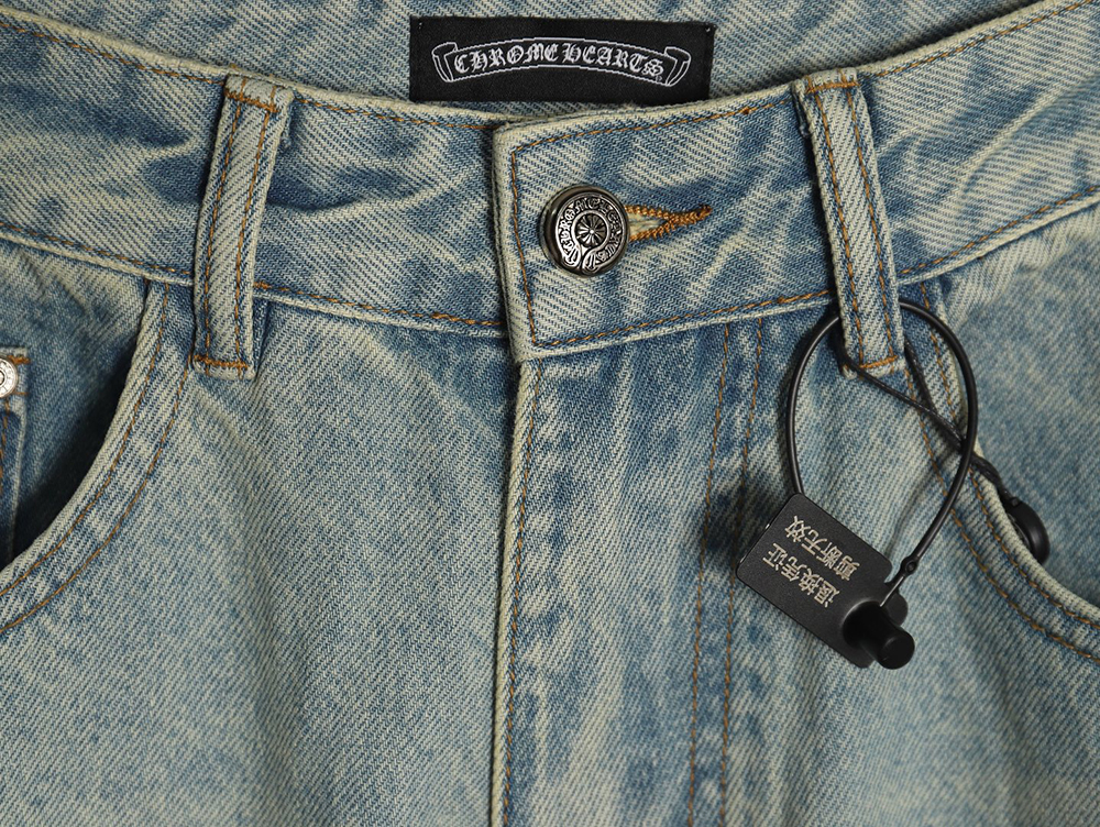 Chrome Heart Classic White Cross Denim Pants