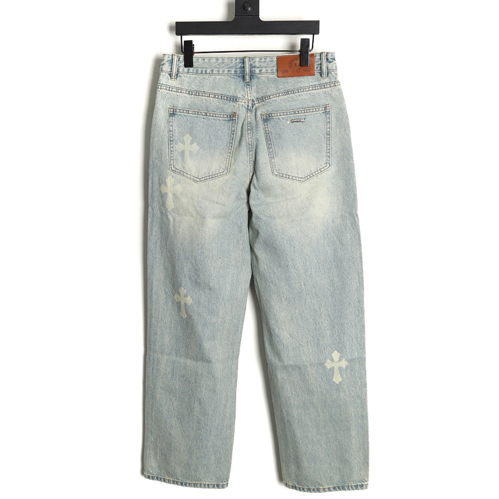 Chrome Heart Classic White Cross Denim Pants