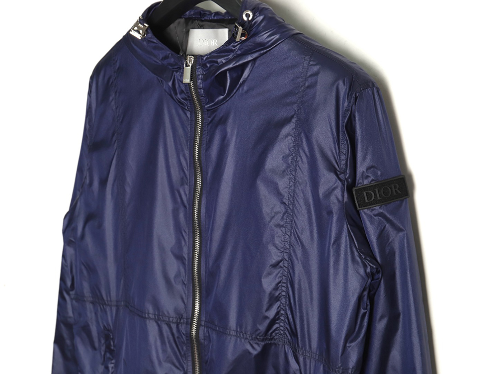 Dior Sleeve Badge Jacquard Silk Hooded Jacket