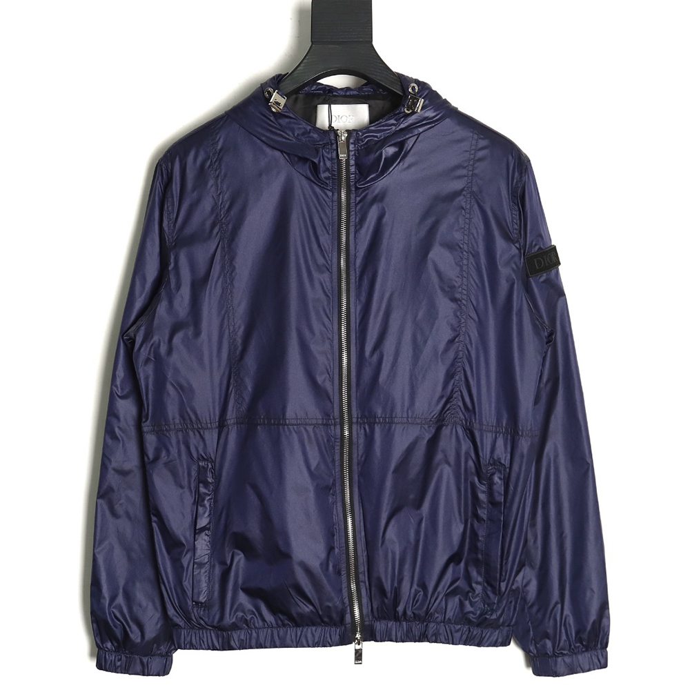 Dior Sleeve Badge Jacquard Silk Hooded Jacket