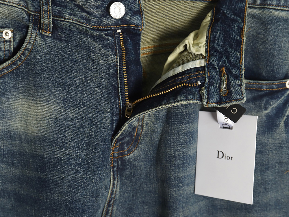 Dior denim trousers with back pocket embroidery