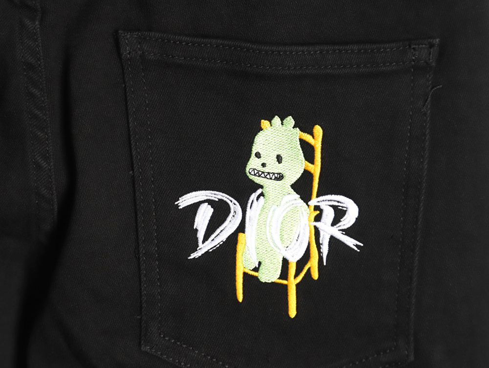 Dior Dinosaur Denim Pants with Back Pockets