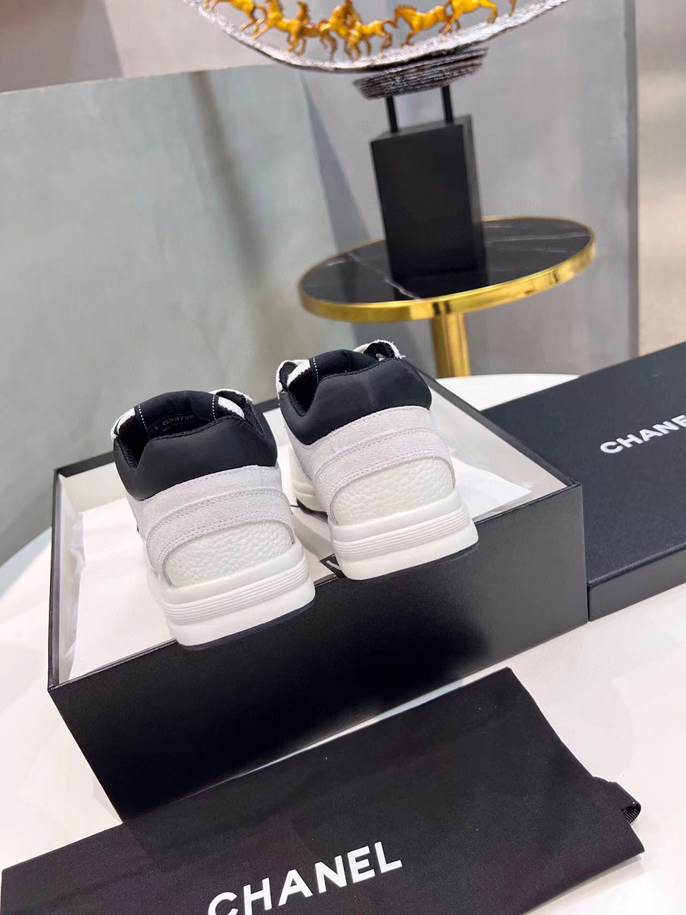 Chanel CC Low-Top Sneakers Black & Light Purple