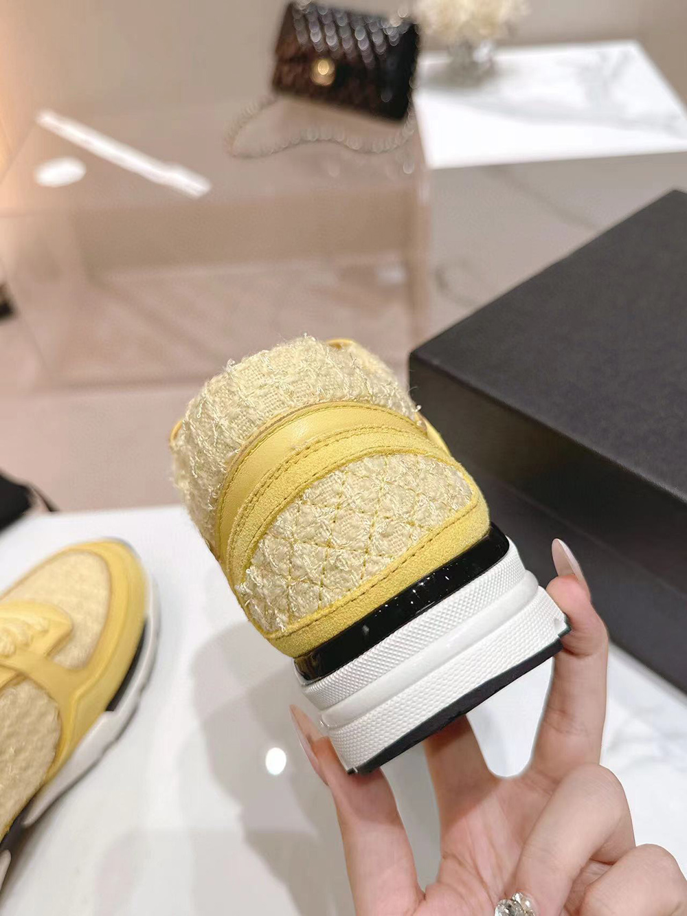 Chanel CC Low-Top Sneakers Light Yellow & Yellow