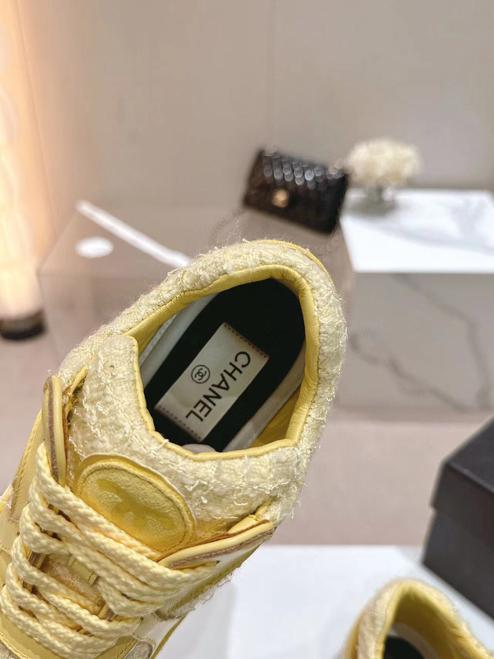 Chanel CC Low-Top Sneakers Light Yellow & Yellow