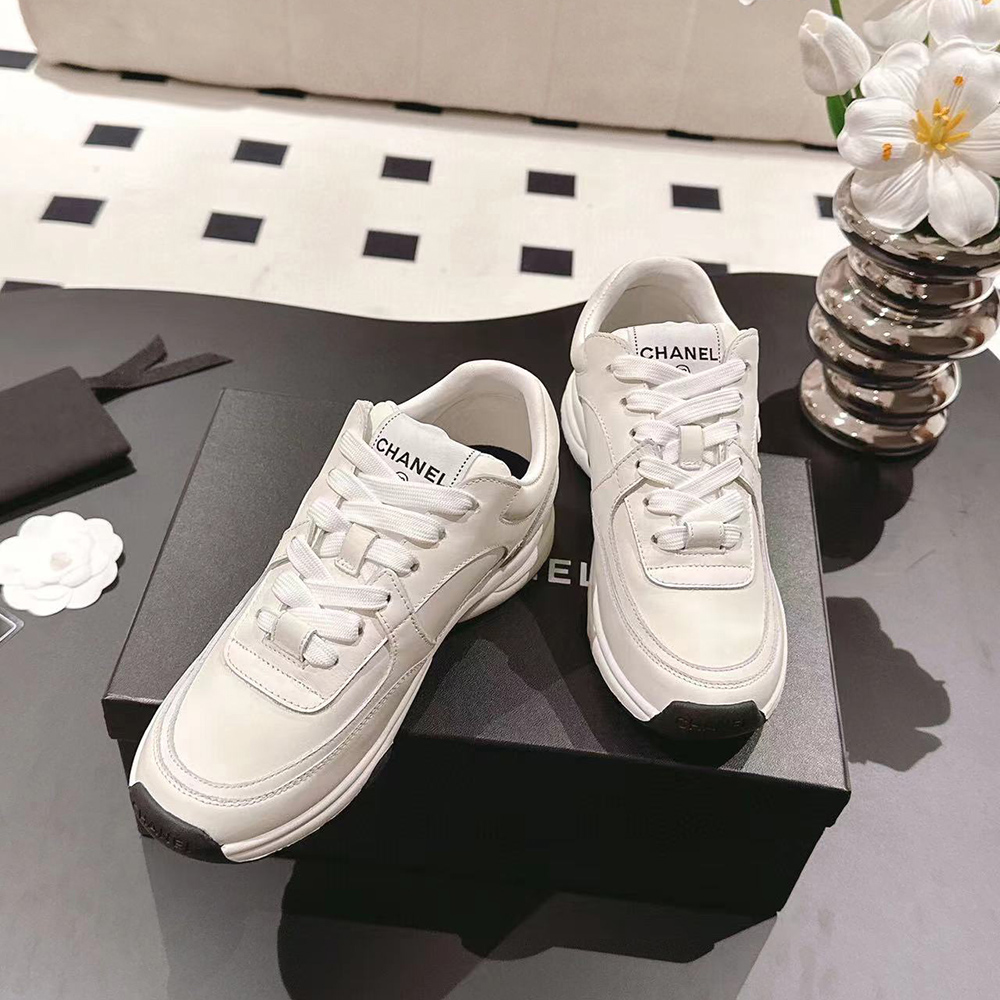 Chanel CC Low-Top Sneakers White