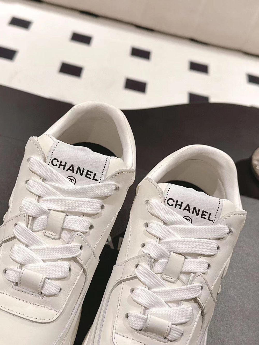 Chanel CC Low-Top Sneakers White
