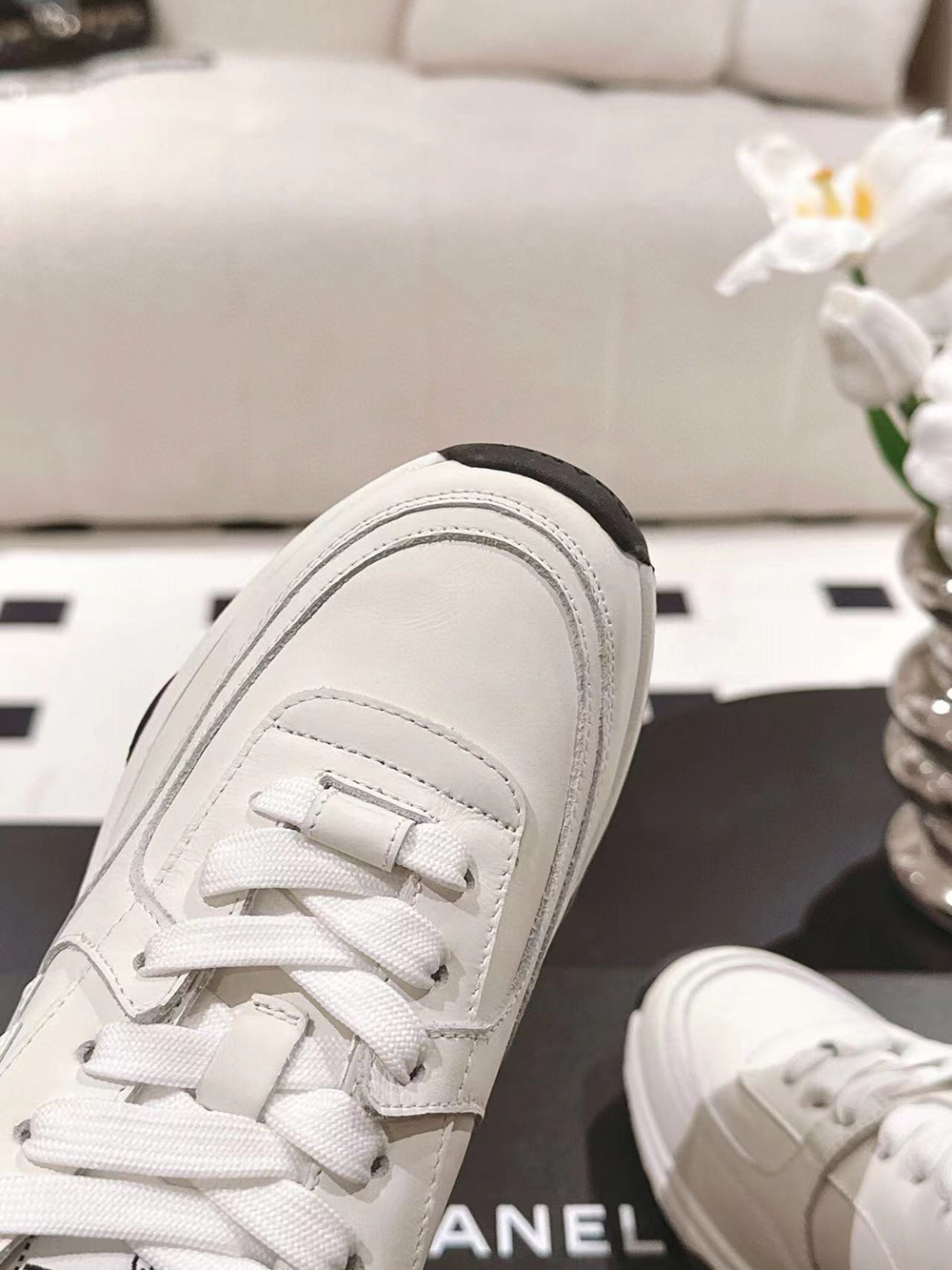 Chanel CC Low-Top Sneakers White