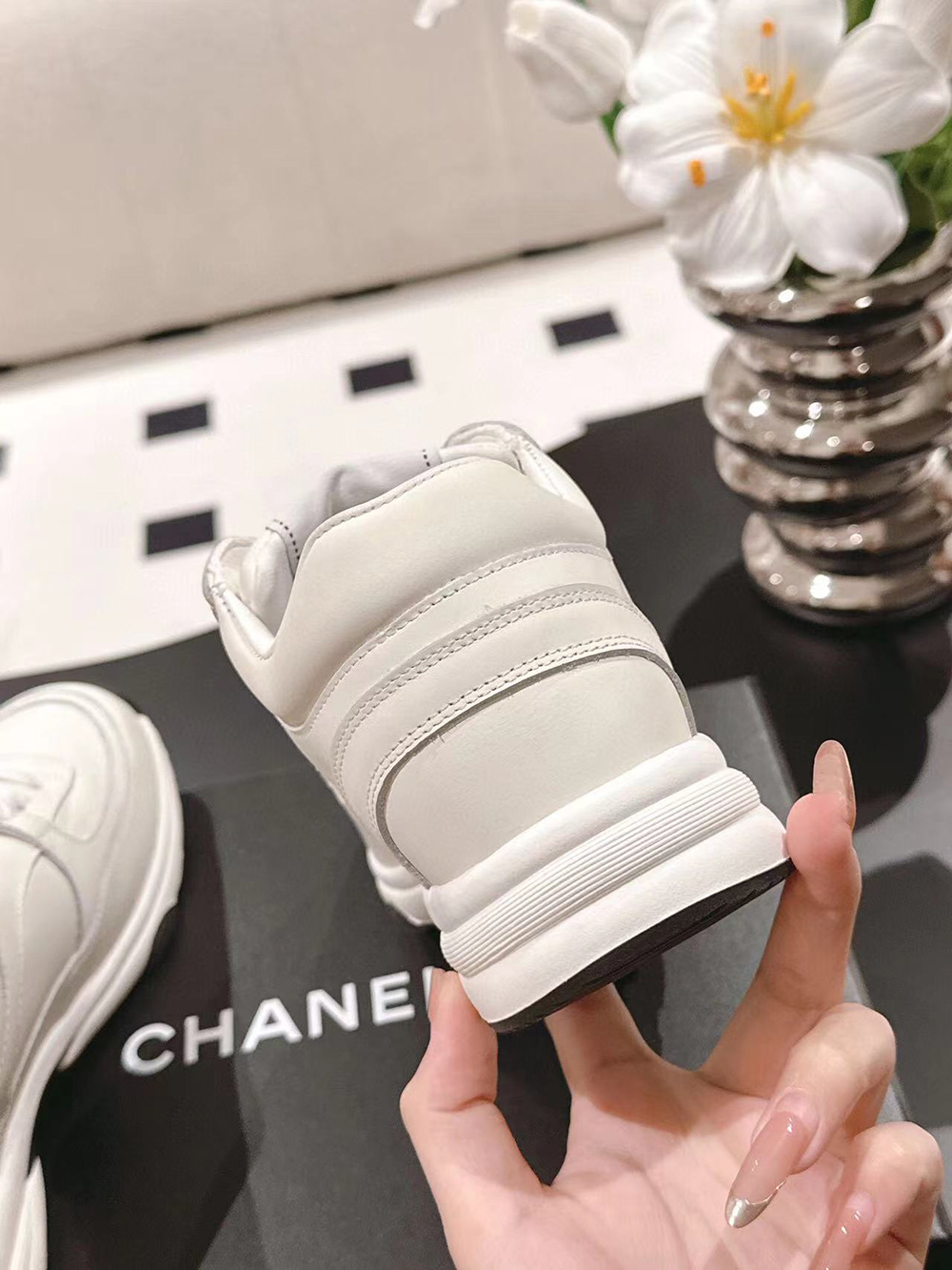 Chanel CC Low-Top Sneakers White