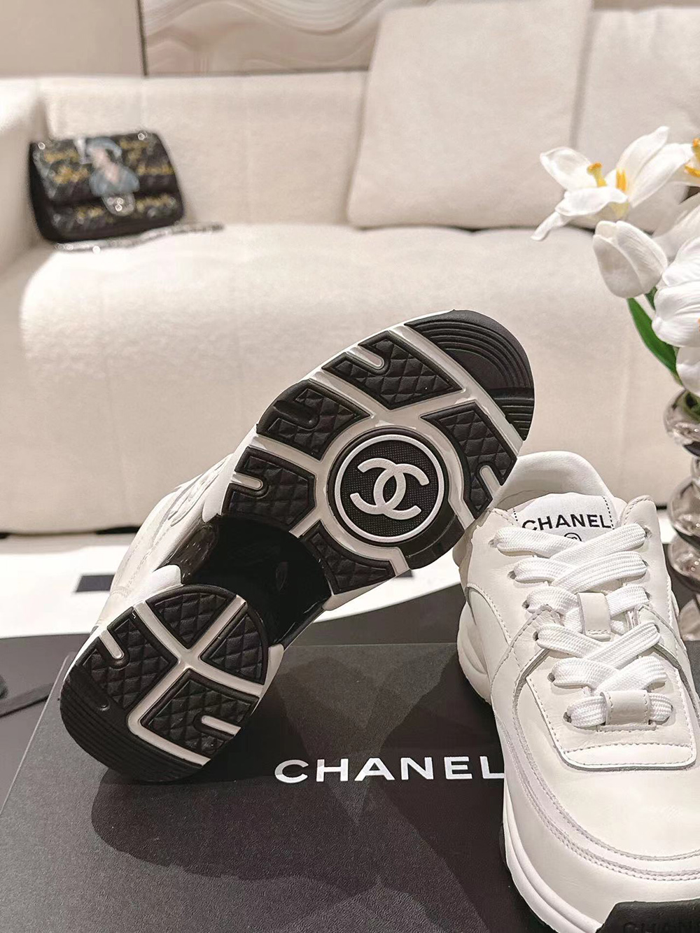 Chanel CC Low-Top Sneakers White