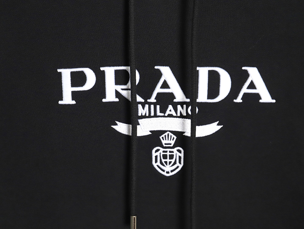 Prada Logo Embroidered Hoodie
