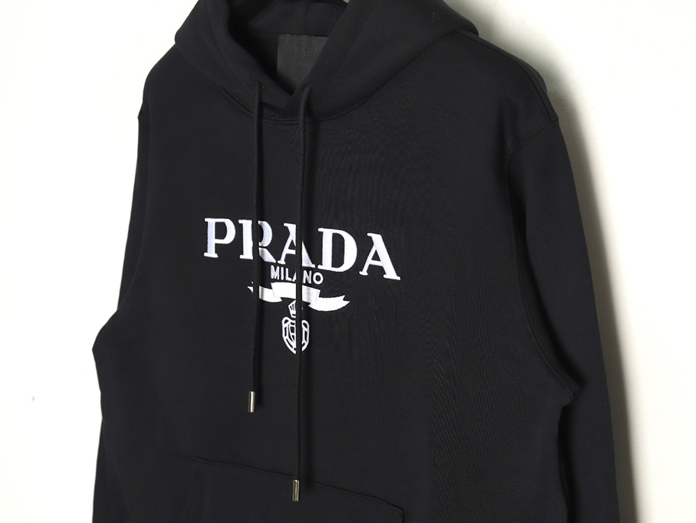 Prada Logo Embroidered Hoodie