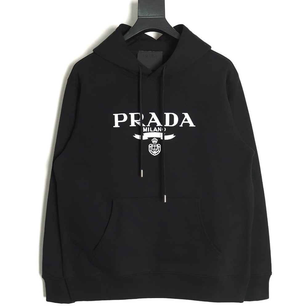 Prada Logo Embroidered Hoodie