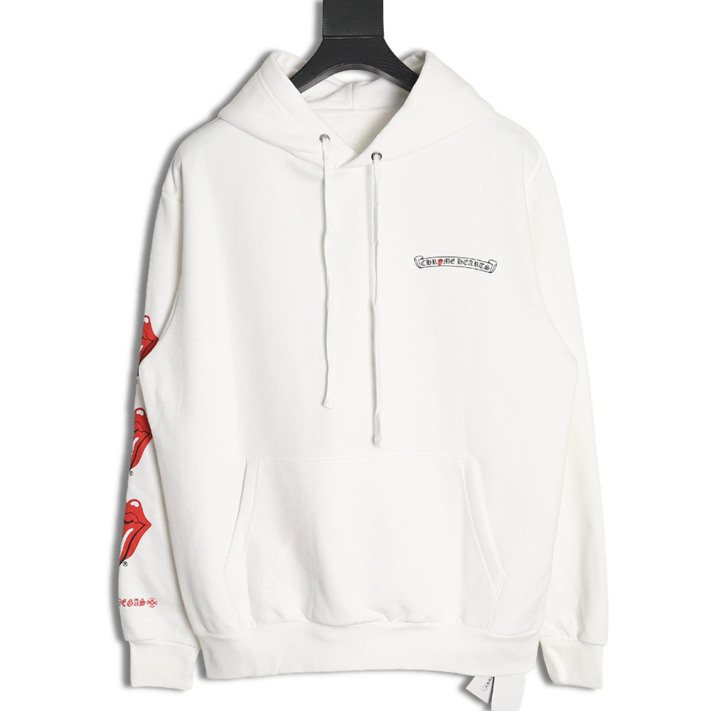 Chrome Hearts & RollingStone Autumn and Winter Joint Big Tongue Hooded Sweatshirt TSK1